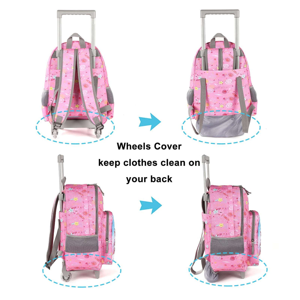 Tilami Pink Unicorn 18 inch Double Handle Rolling Backpack