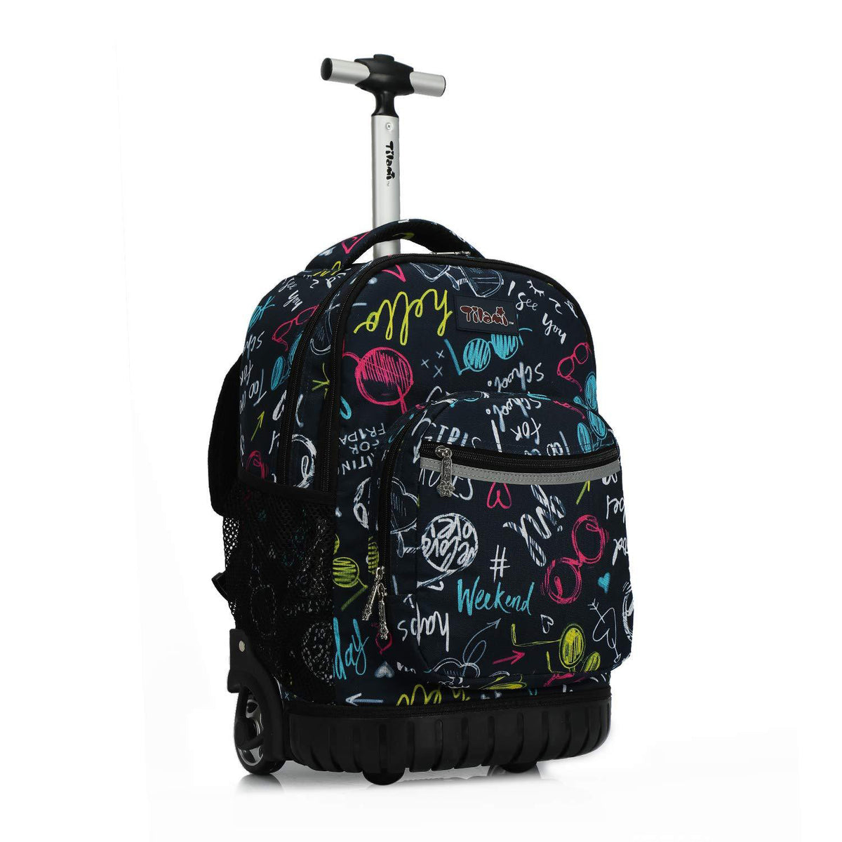 19 rolling backpack with side padded laptop compartment Tilami Weekend Time 19 inch Kids Rolling Backpacks