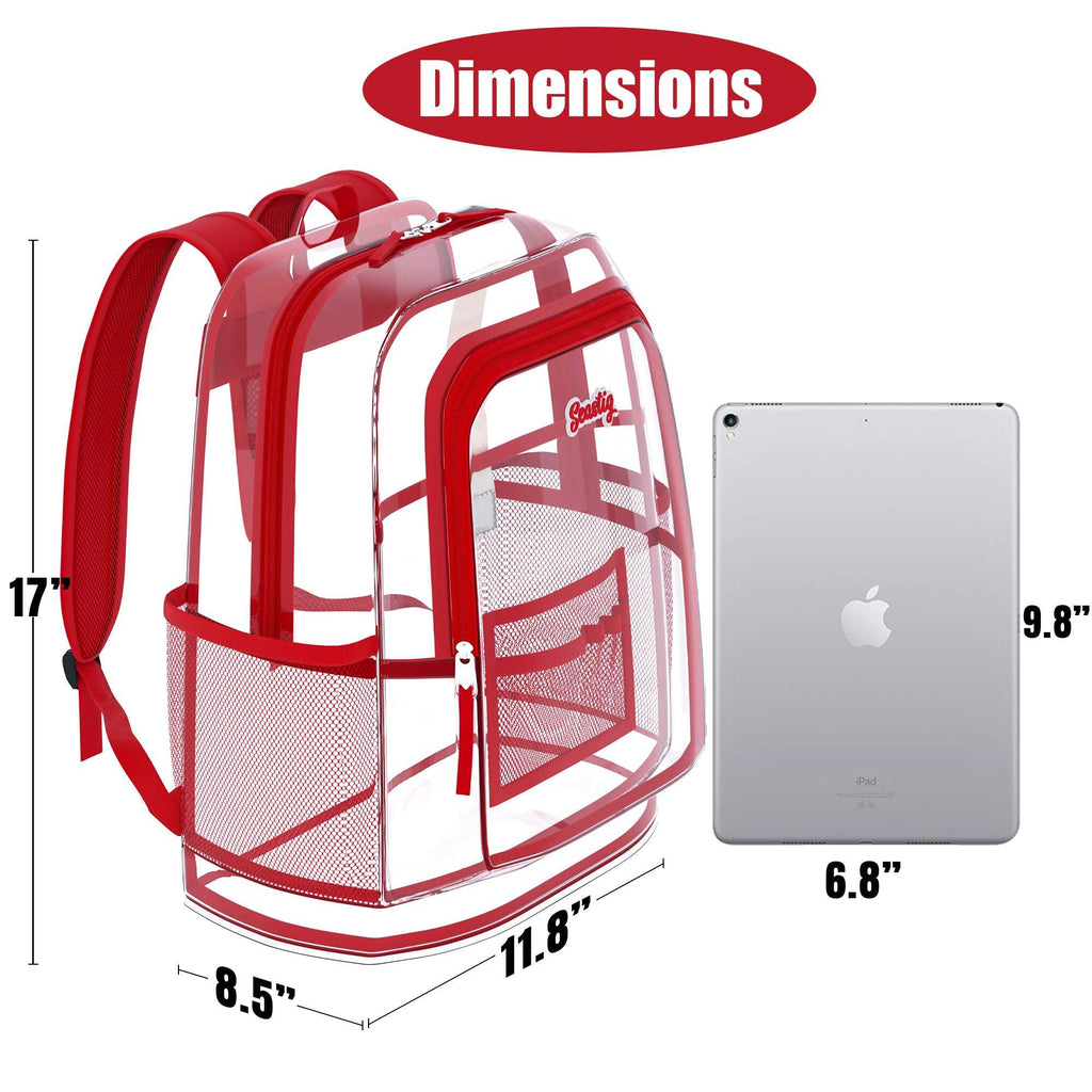 Seastig Red 17 inch Clear Waterproof Backpack