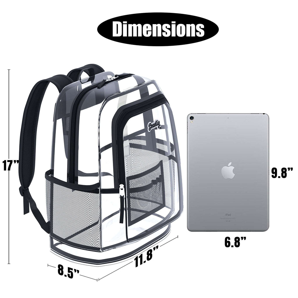 Seastig Black 17 inch Clear Waterproof Backpack