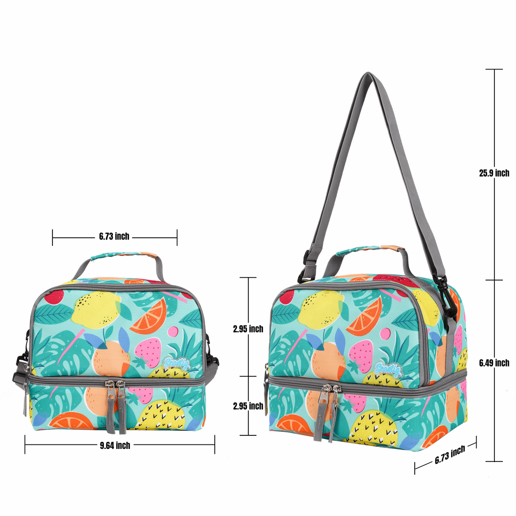 Seastig Fruit 18 inch Double Handle Rolling Backpack for Kids with Lunch Bag and Pencil Case Set