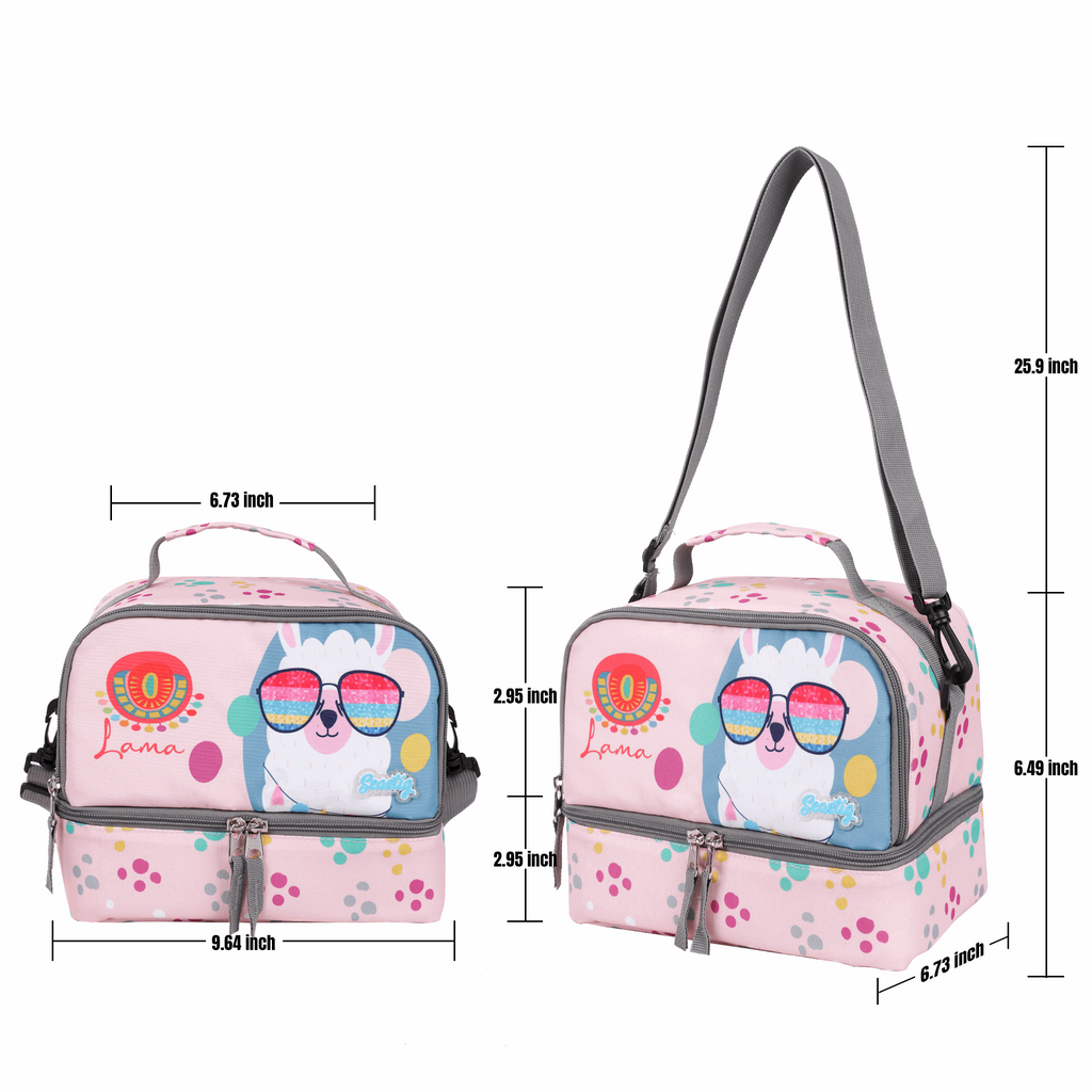 Seastig Sheep 18 inch Double Handle Rolling Backpack for Kids with Lunch Bag and Pencil Case Set