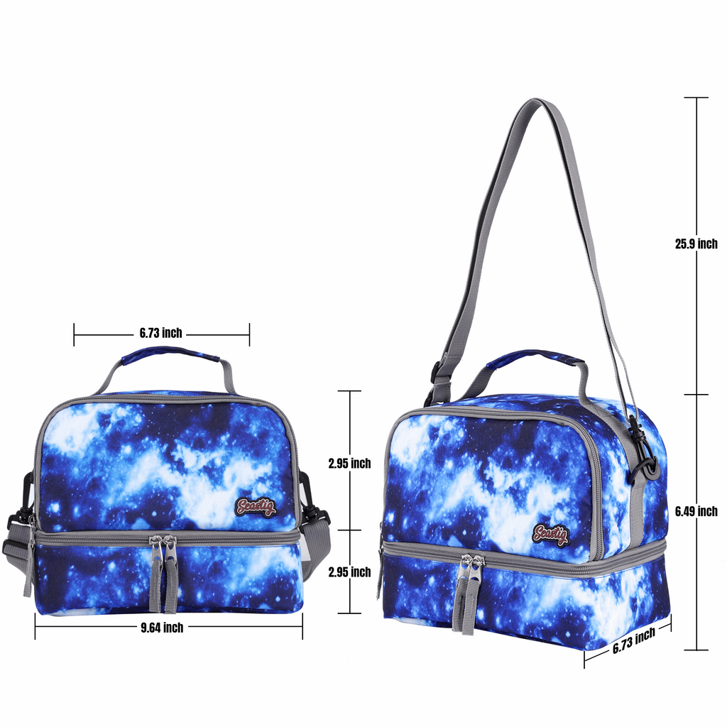 Seastig Kids Blue Galaxy Double Handle Rolling Backpack 3pcs