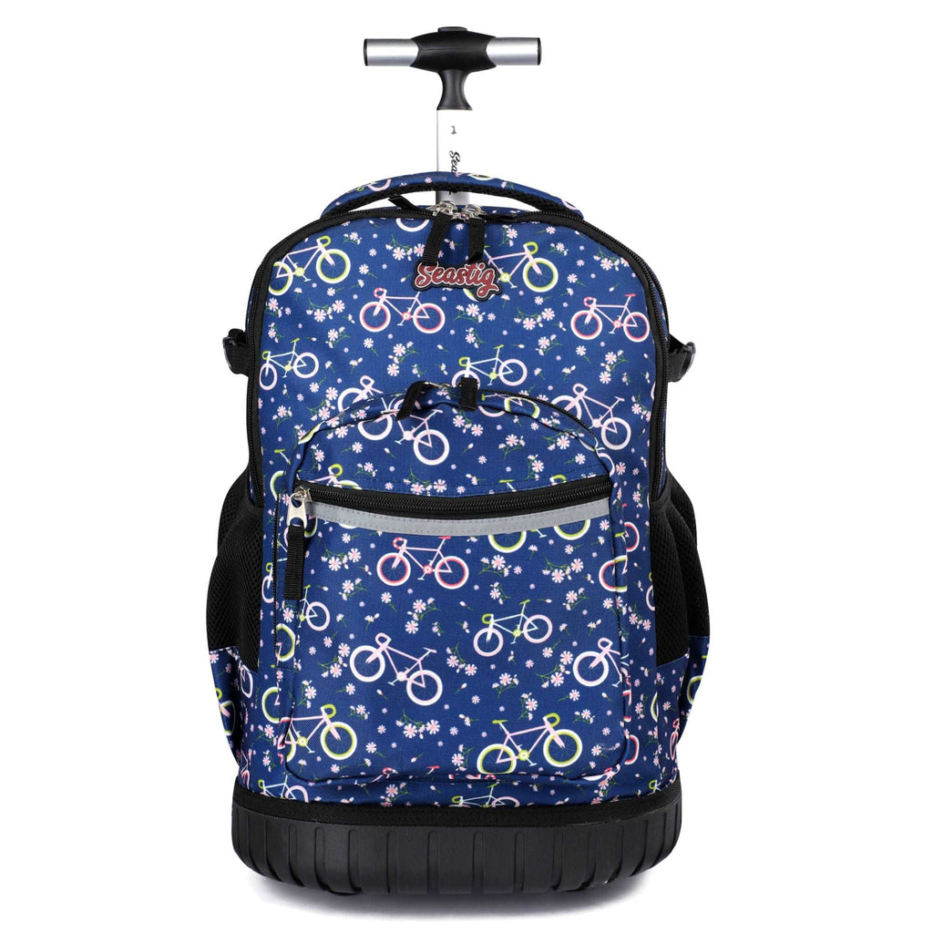 Kids Blue Bicycle Rolling Backpack