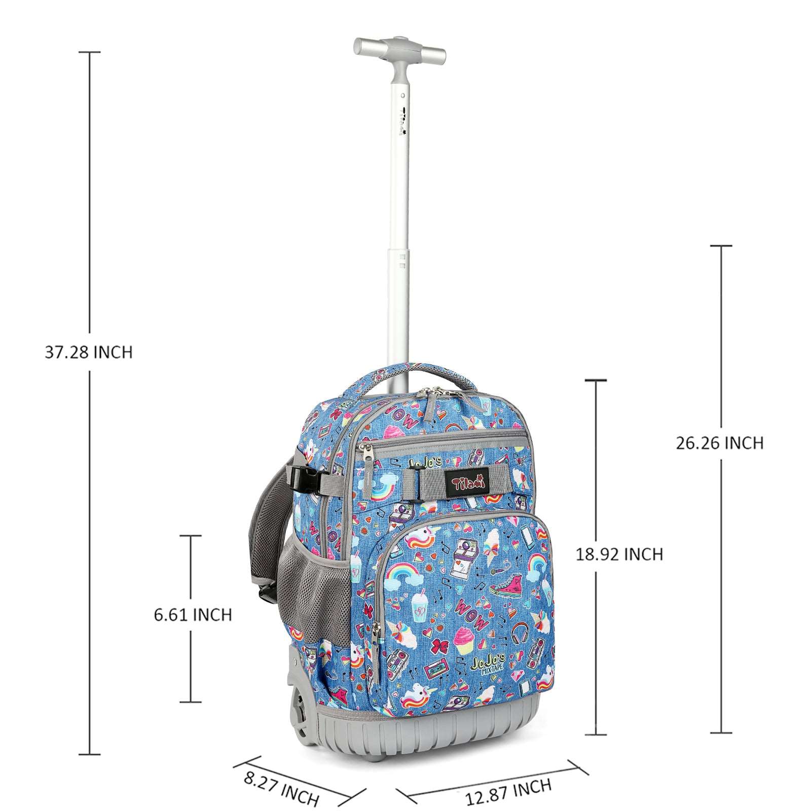 Tilami Blue Jeans Rolling Backpack 19 inch Wheeled Laptop Backpack ...