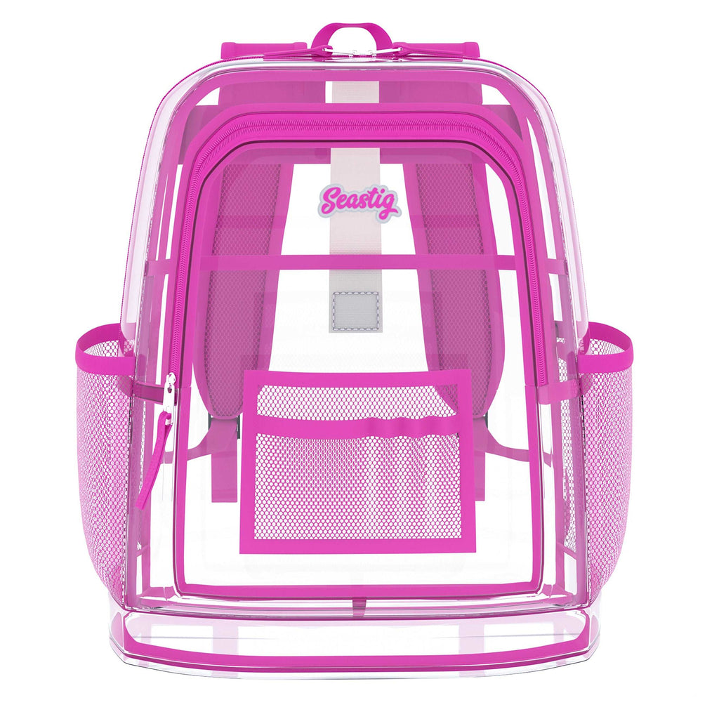Seastig Pink 17 inch Clear Waterproof Backpack