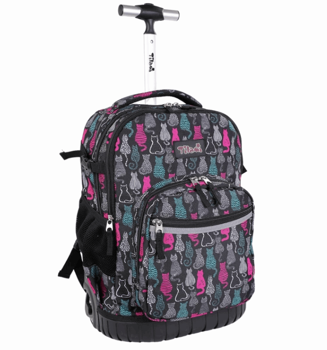 Tilami 18 inch Cat Black Kids Rolling Backpack – Tilamionline
