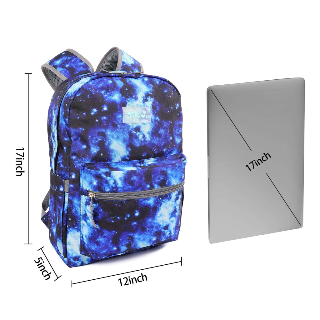 Tilami Blue star 17 inch Waterproof Backpack with Pencil Bag