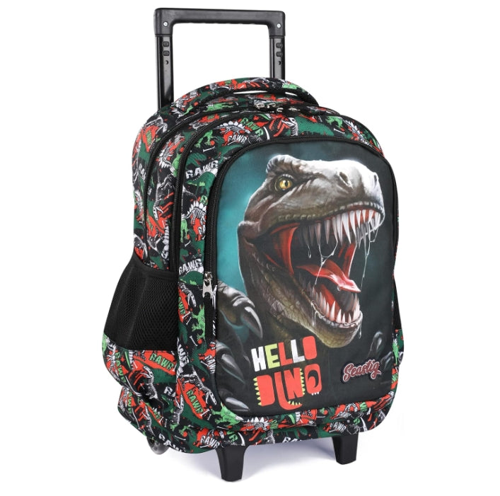 Boy's Dinosaur Rolling Backpack Wheeled School Bags Seastig