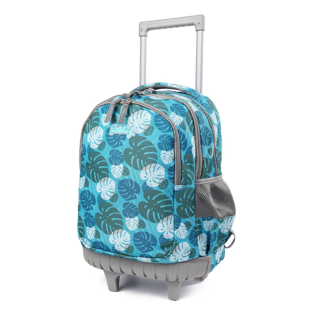 seastig Leaves Rolling Backpack Girls Boys 18in Wheeled Backpack Kids Backpack with Wheels School Travel Bag