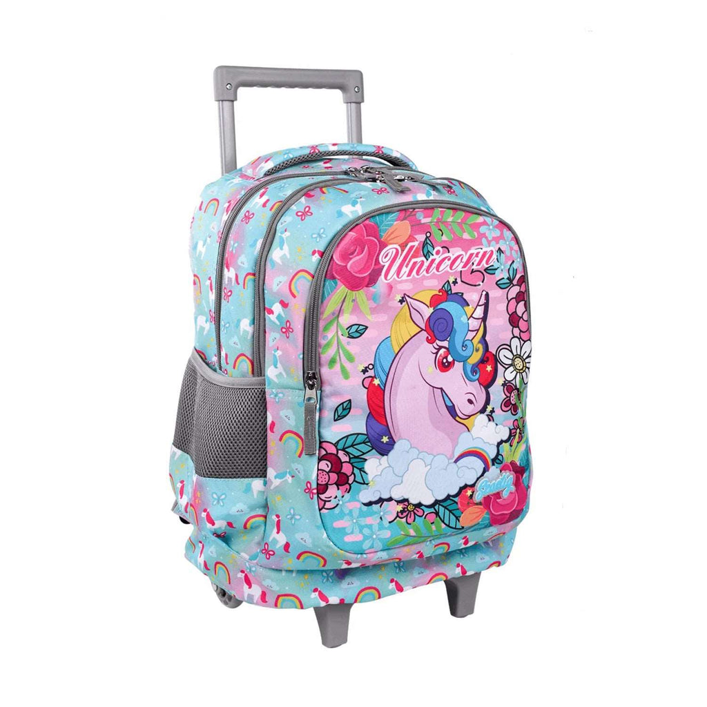 Seastig Unicorn 18 inch Double Handle Rolling Backpack for Kids