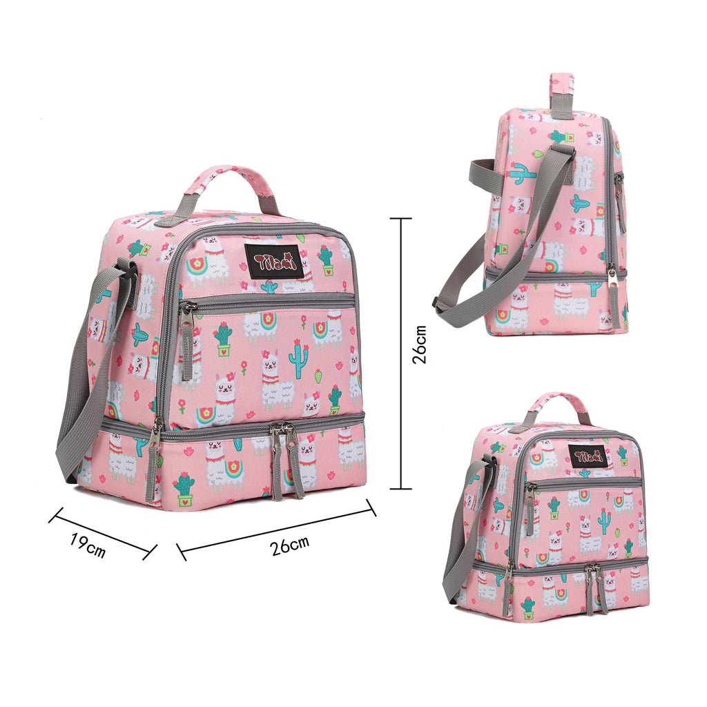 Tilami Pink Alpaca Rolling Backpack 18 inch with Lunch Bag Canada