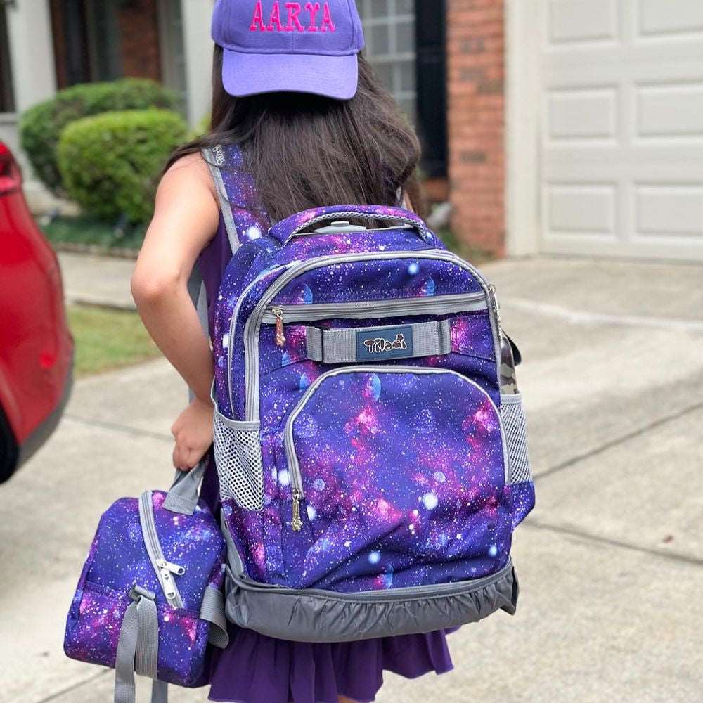 Tilami 18-inch Deep Galaxy Rolling Backpack for Kids