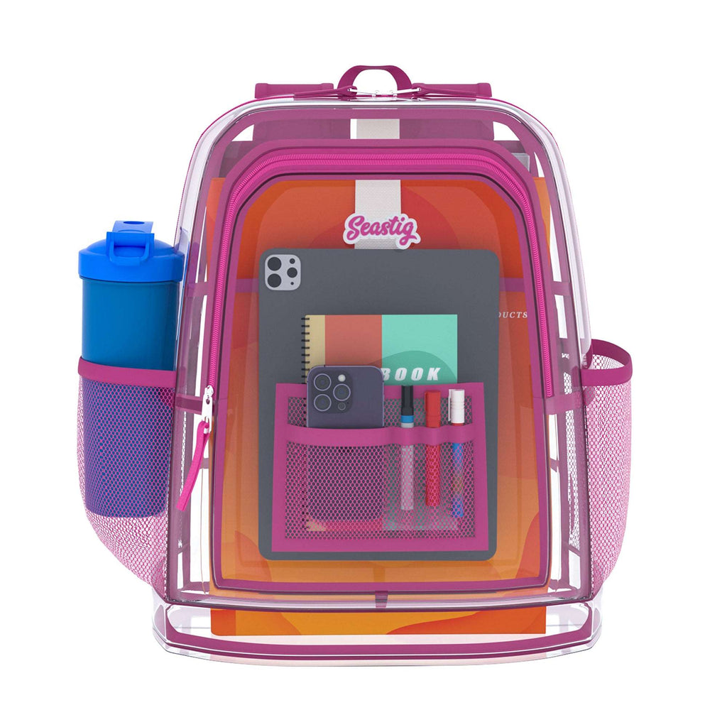 Seastig Pink 17 inch Clear Waterproof Backpack