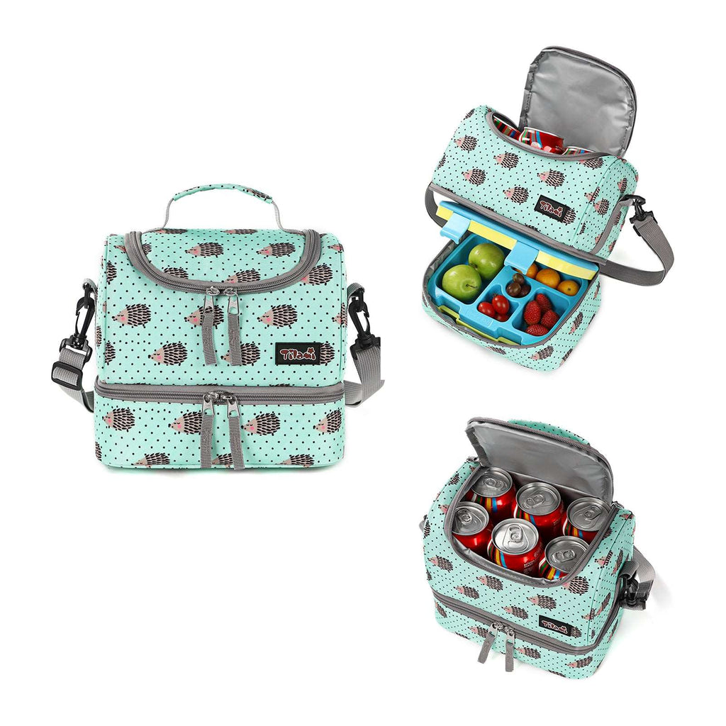 Tilami Hedgehog Rolling Backpack 18 inch with Lunch Bag