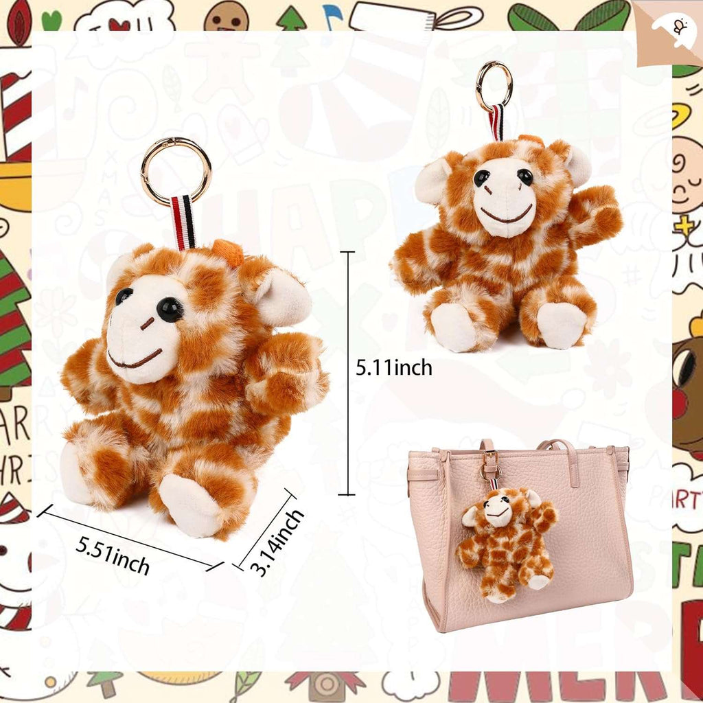Tilami Plush Keychain Cute Stuffed Toy Monkey 7-inch Bag Charm for Kids, Plushie Key Pendant for Boys and Girls