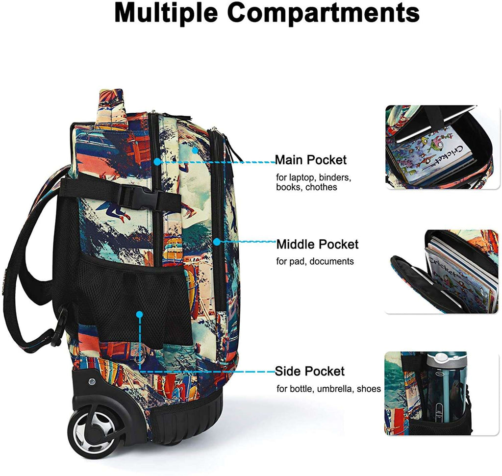 Tilami 19 inch Sport Boy Single Handle Rolling Backpack