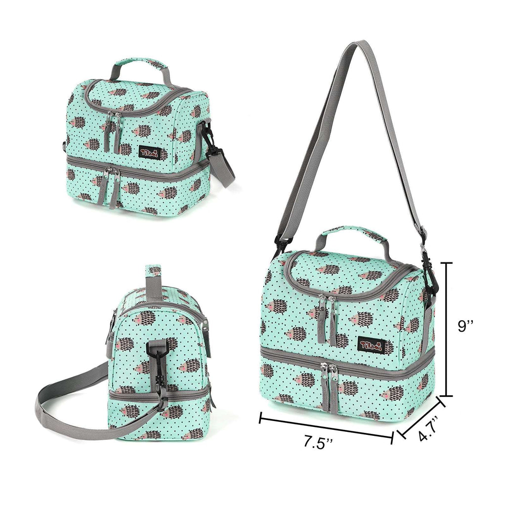 Tilami Hedgehog Rolling Backpack 18 inch with Lunch Bag