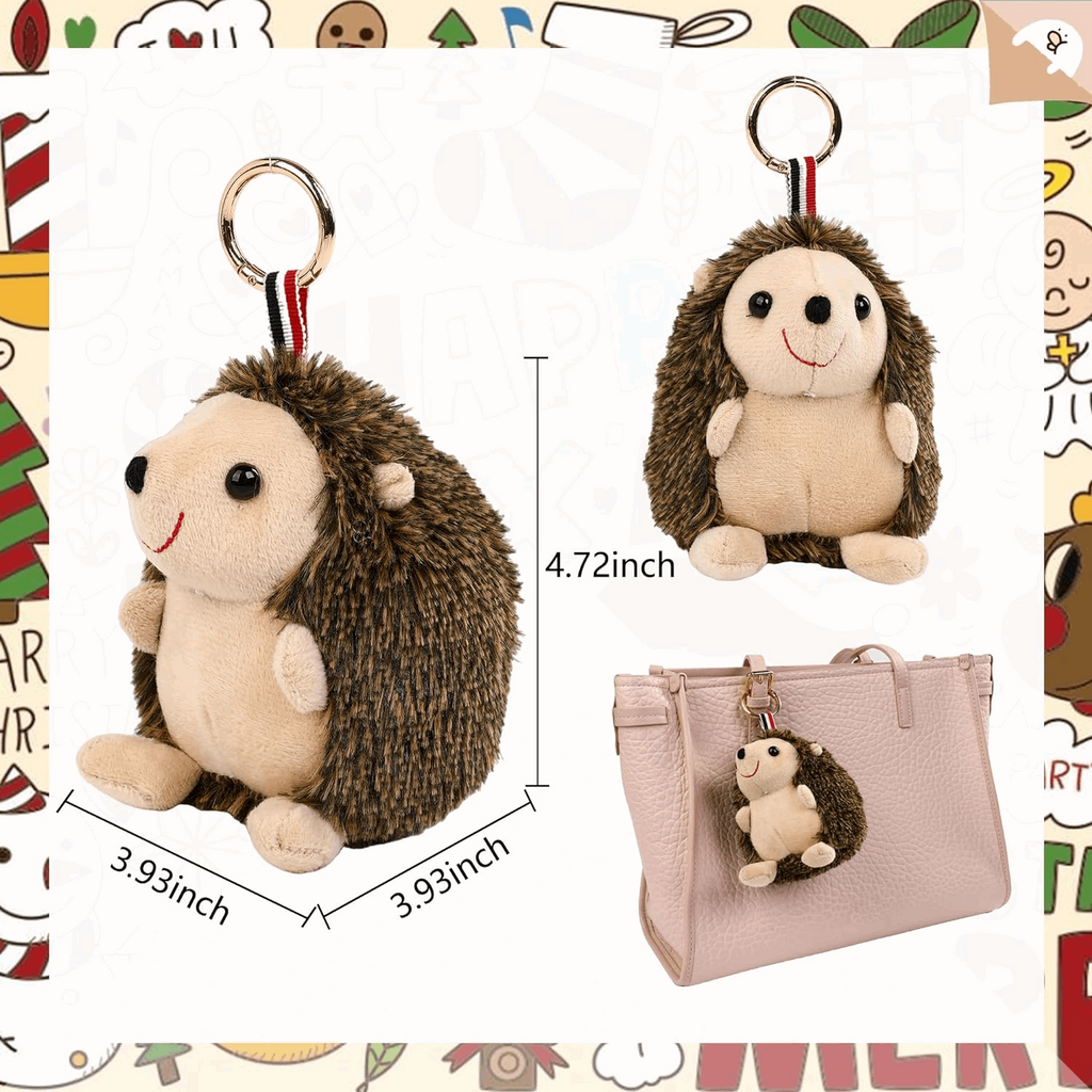 Tilami Plush Keychain Cute Stuffed Animal Toy Hedgehog 5-inch Bag Charm for Kids