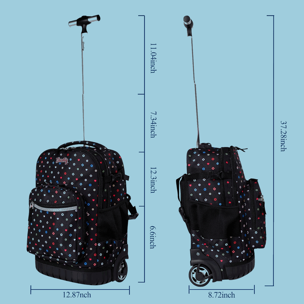 seastig 18 inch Little Flower Rolling Backpack for Kids