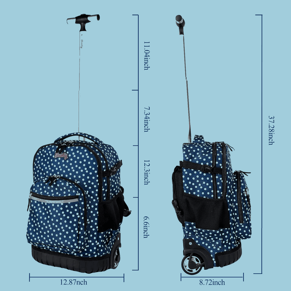 seastig 18 inch Dots Rolling Backpack for Kids