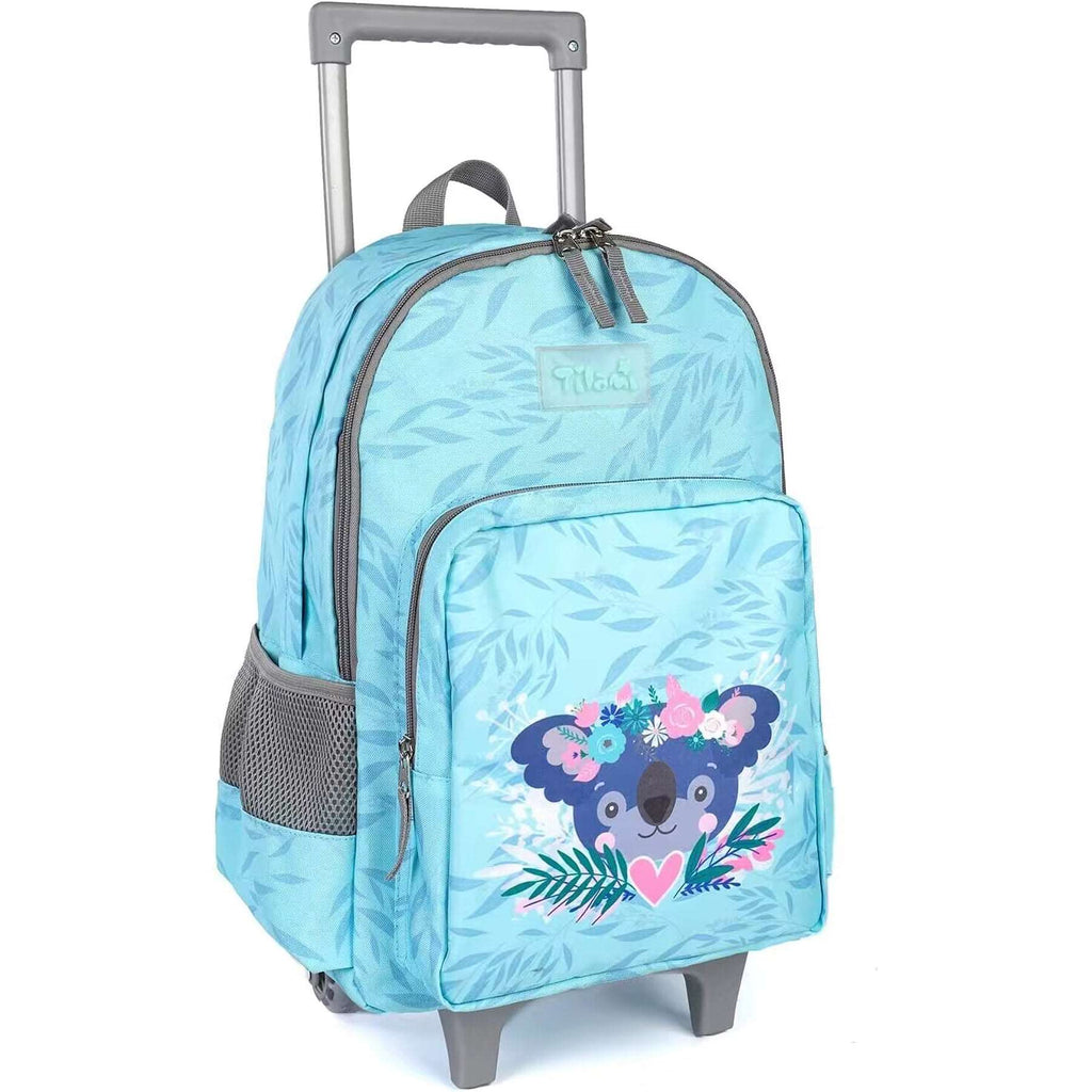 Tilami 18 inch Koala Blue Rolling Backpack for Kids