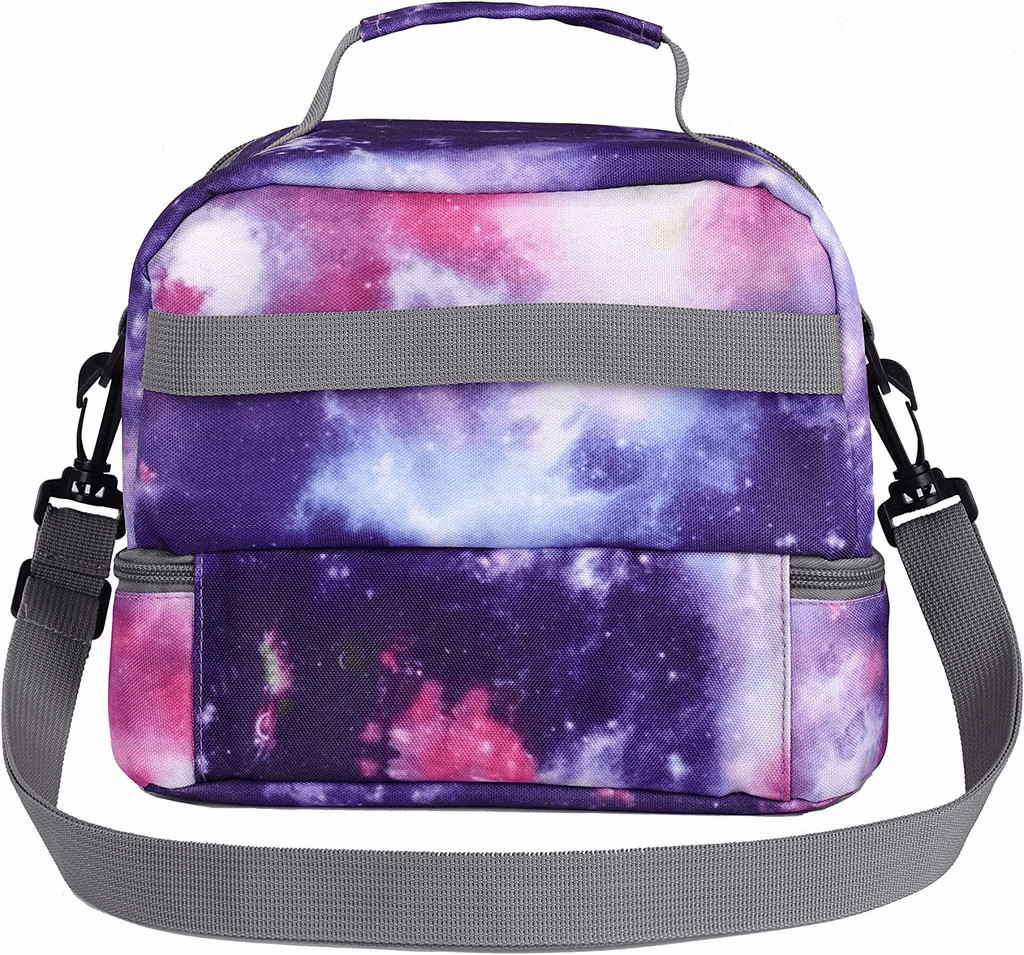 Seastig Purple Galaxy Kids Lunch Bag Waterproof Cooler Bag