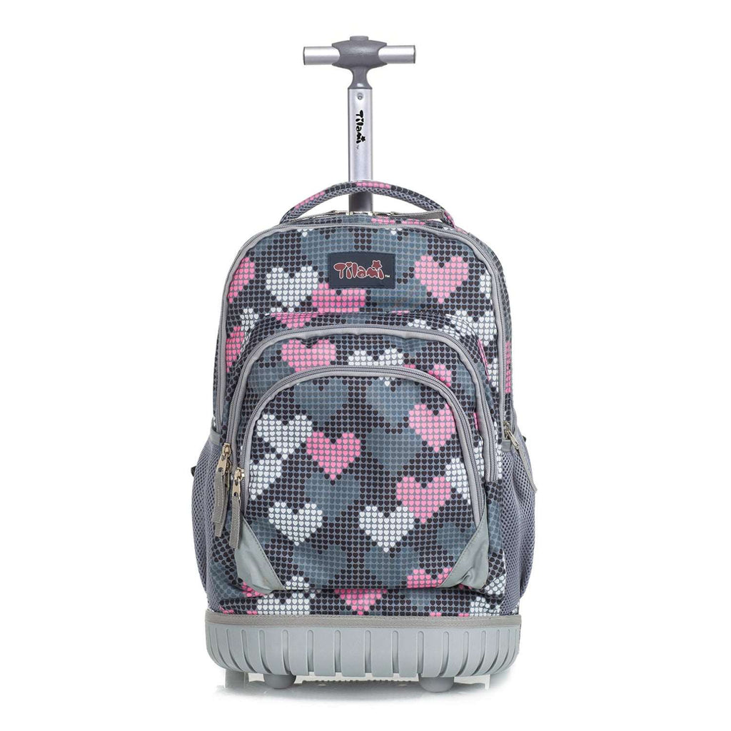 Tilami Falling Love Rolling Backpack 18 inch Boys and Girls Laptop Backpack