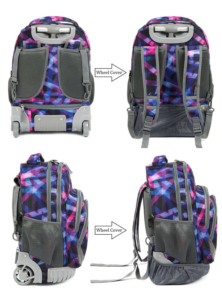 Tilami 18-inch Cloth Strip Rolling Backpack for Kids