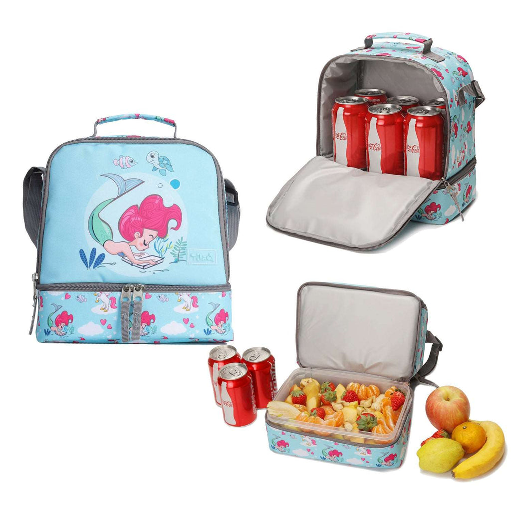 Tilami Adorable Mermaid Insulated Lunch Bags Kids Lunch Box