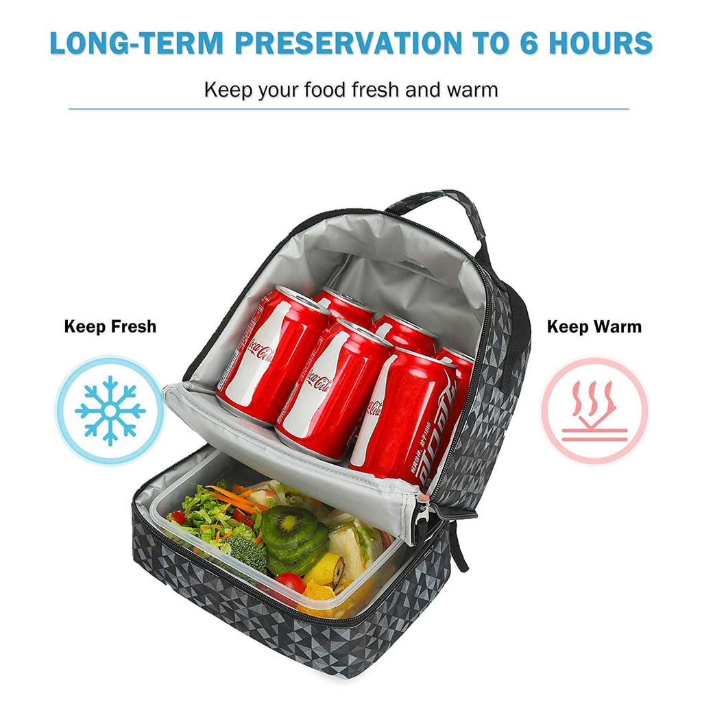 Tilami Black Triangle Insulated Lunch Bag Boys Lunch Box