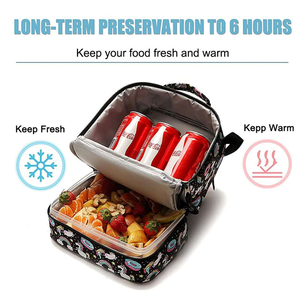 Tilami Black Unicorn Lunch Bag Insulated Adjustable Strap Cooler Bags