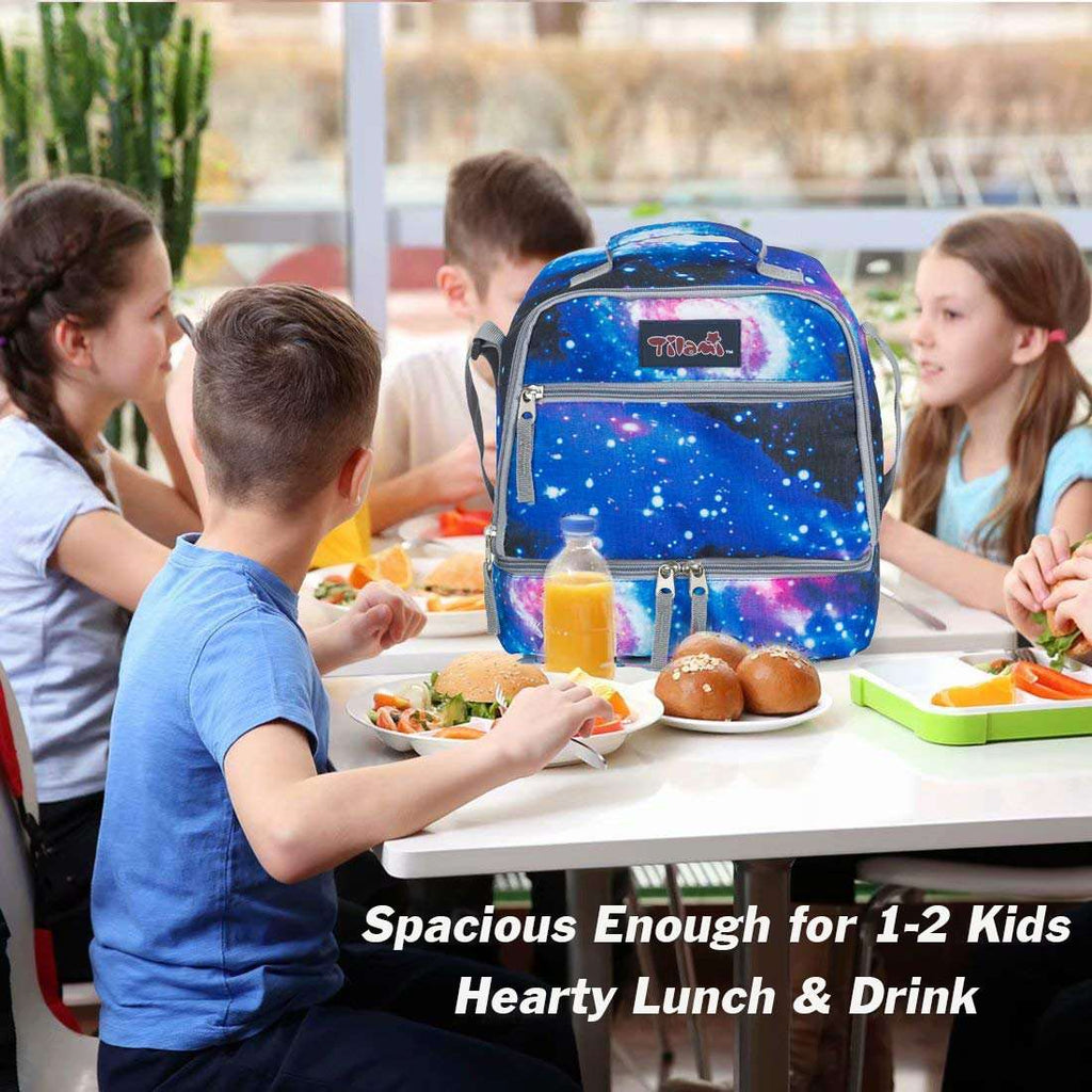 Tilami Deep Galaxy Insulated Kids Lunch Bag Zipper Lunch Box