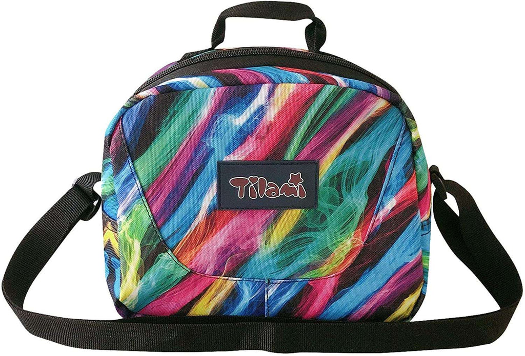Tilami Colorful Stripes 18 inch Rolling Backpack with Matching Lunch Bag