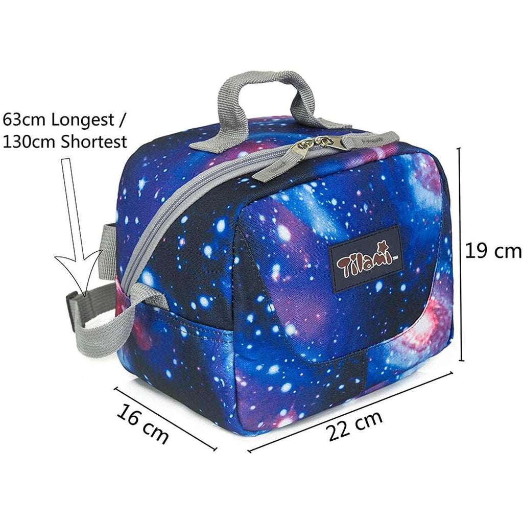 Tilami Deep Galaxy 18 inch Rolling Backpack with Lunch Bag