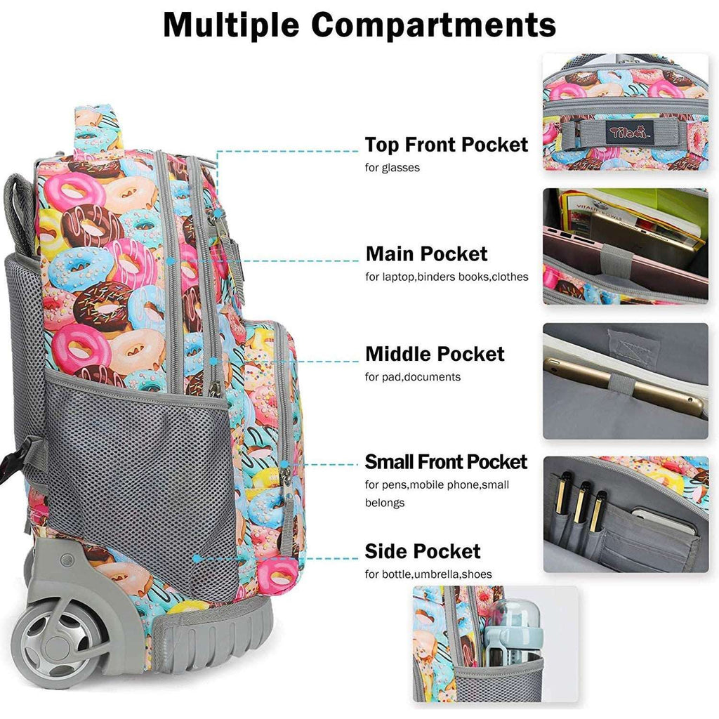 Tilami Doughnut Kids Rolling Backpack 18 inch Wheeled Backpack Canada