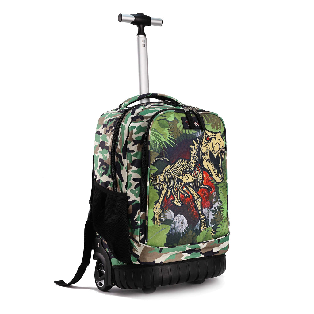 Tilami Forest Dinosaur 19 inch Rolling Backpack Boys Laptop Backpack
