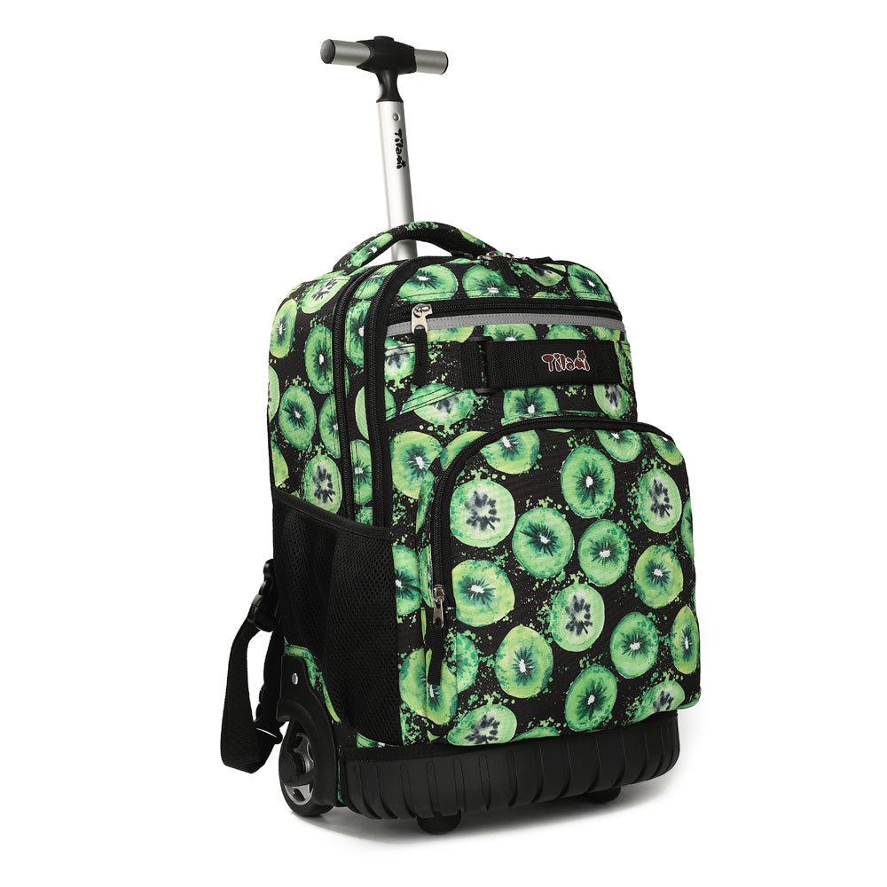 Tilami Green Kiwifruit 18 inch Rolling Backpack Kids Wheeled Backpacks