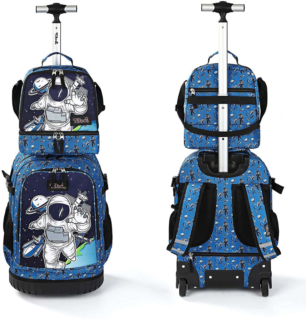 Tilami In the Space 19 inch Rolling Backpack with Lunch Bag