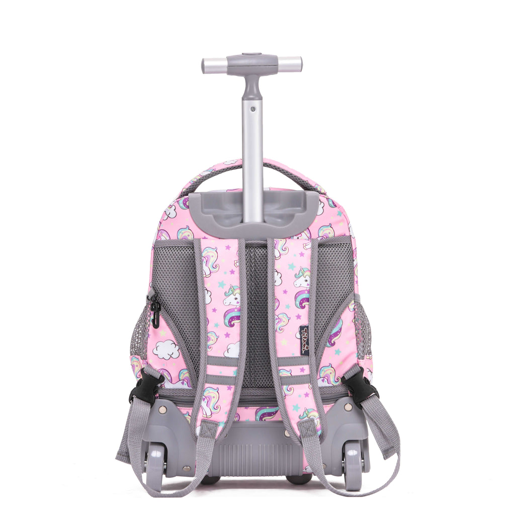 Tilami Pink Unicorn 16 Inch Rolling Backpack  With Wheels
