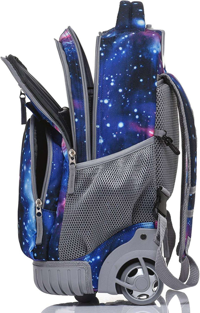 Tilami Deep Galaxy Rolling Backpack 18 Inch with Pencil Case