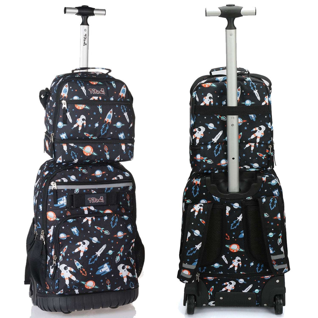 Tilami Spack Walker Rolling Backpack 18 inch with Lunch Bag
