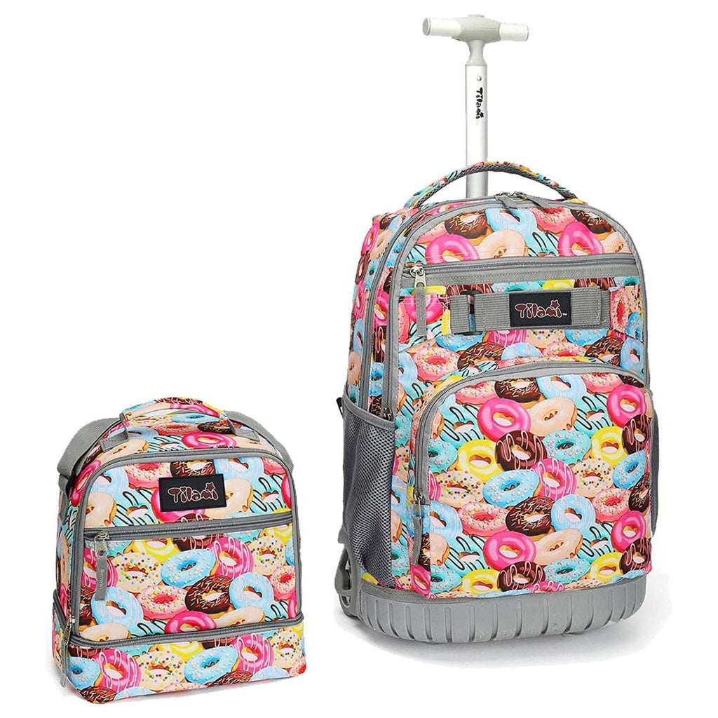 Tilami Sweet Doughnut 18 inch Kids Rolling Backpack with Lunch Bag Canada