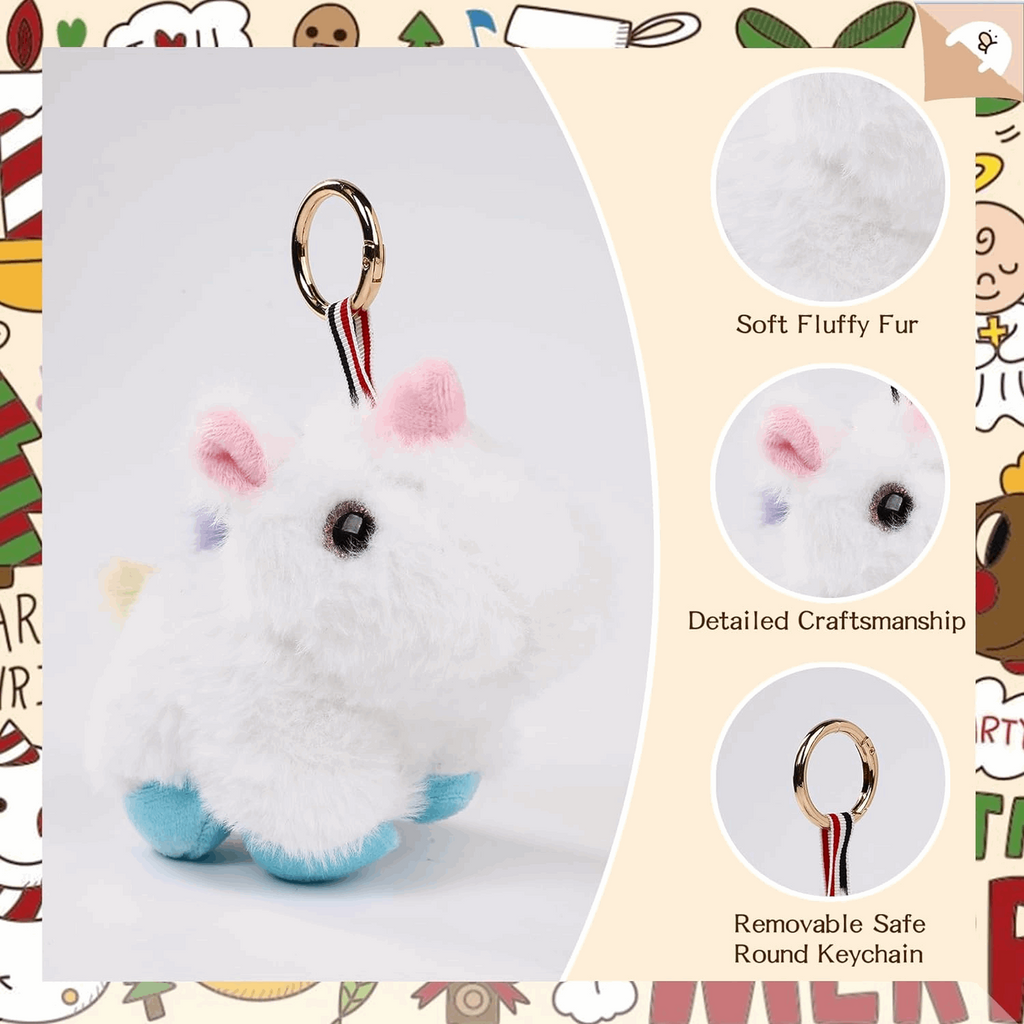 Tilami Plush Keychain Cute Stuffed Toy Unicorn Cute 5-inch Bag Charm for Kids