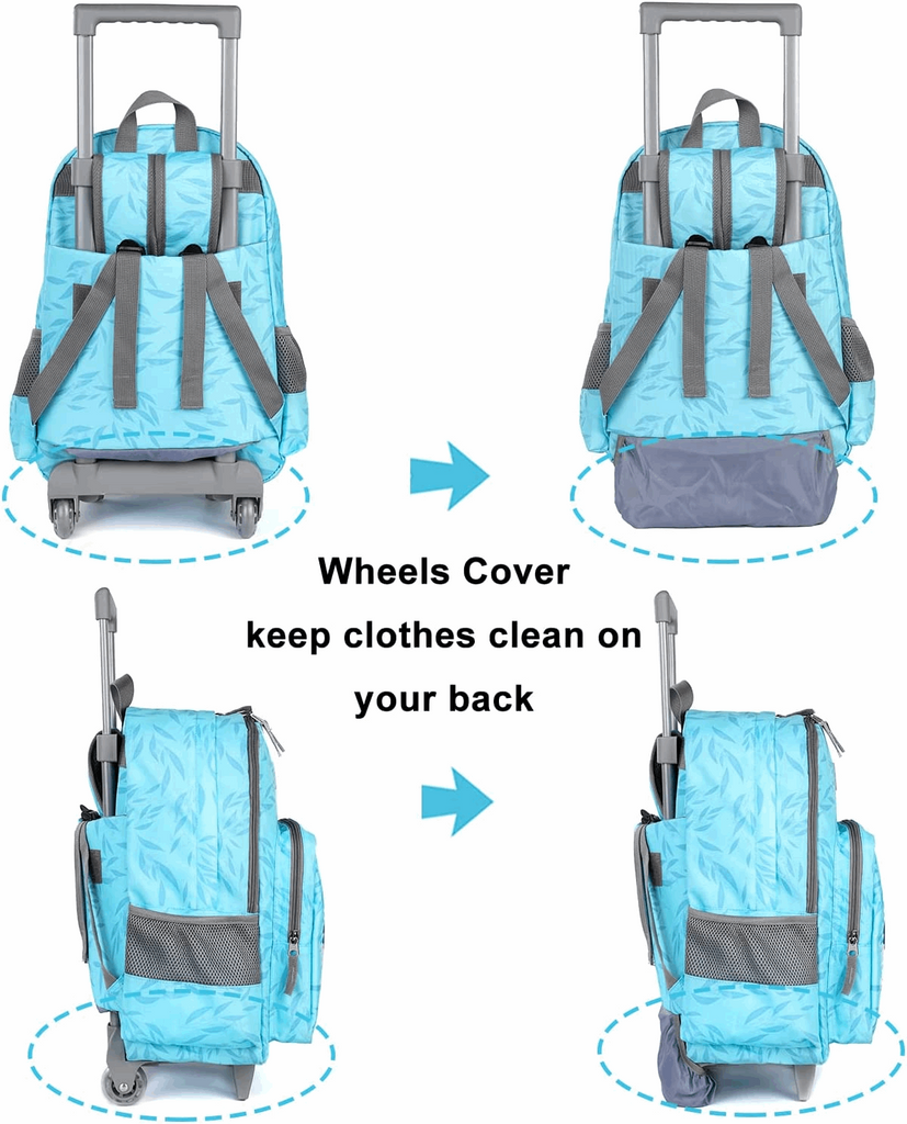 Tilami 18 inch Koala Blue Rolling Backpack for Kids