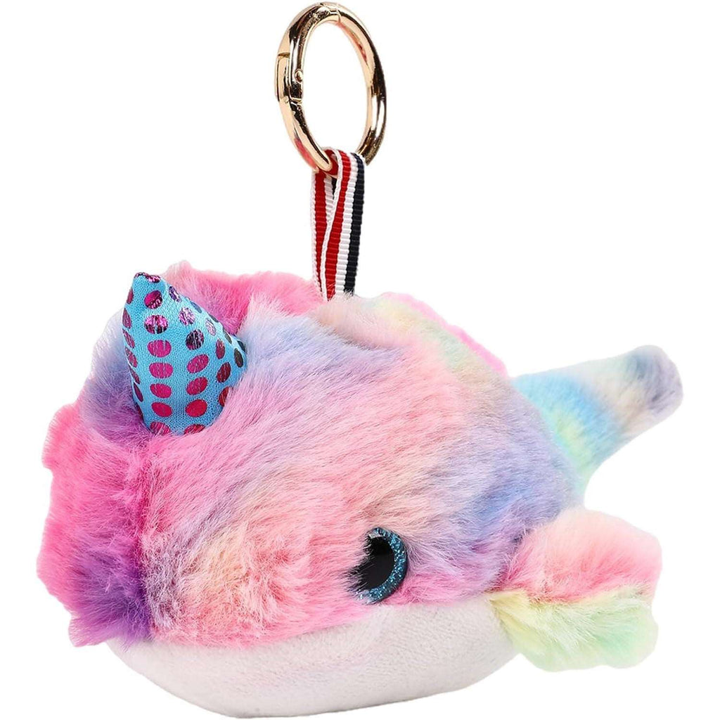 Tilami Plush Keychain Cute Stuffed Toy Rainbow Whale 4-inch Bag Charm for Kids