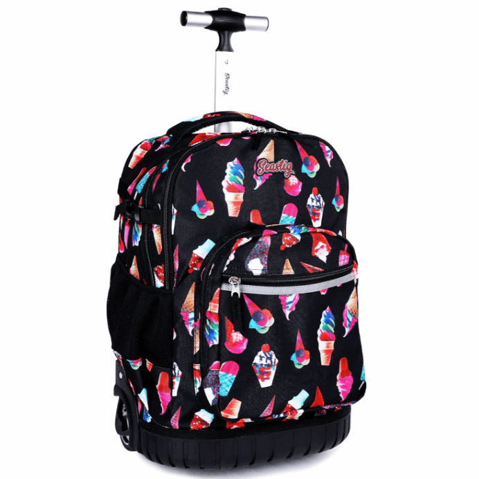 seastig 18 inch Ice Cream Rolling Backpack for Kids