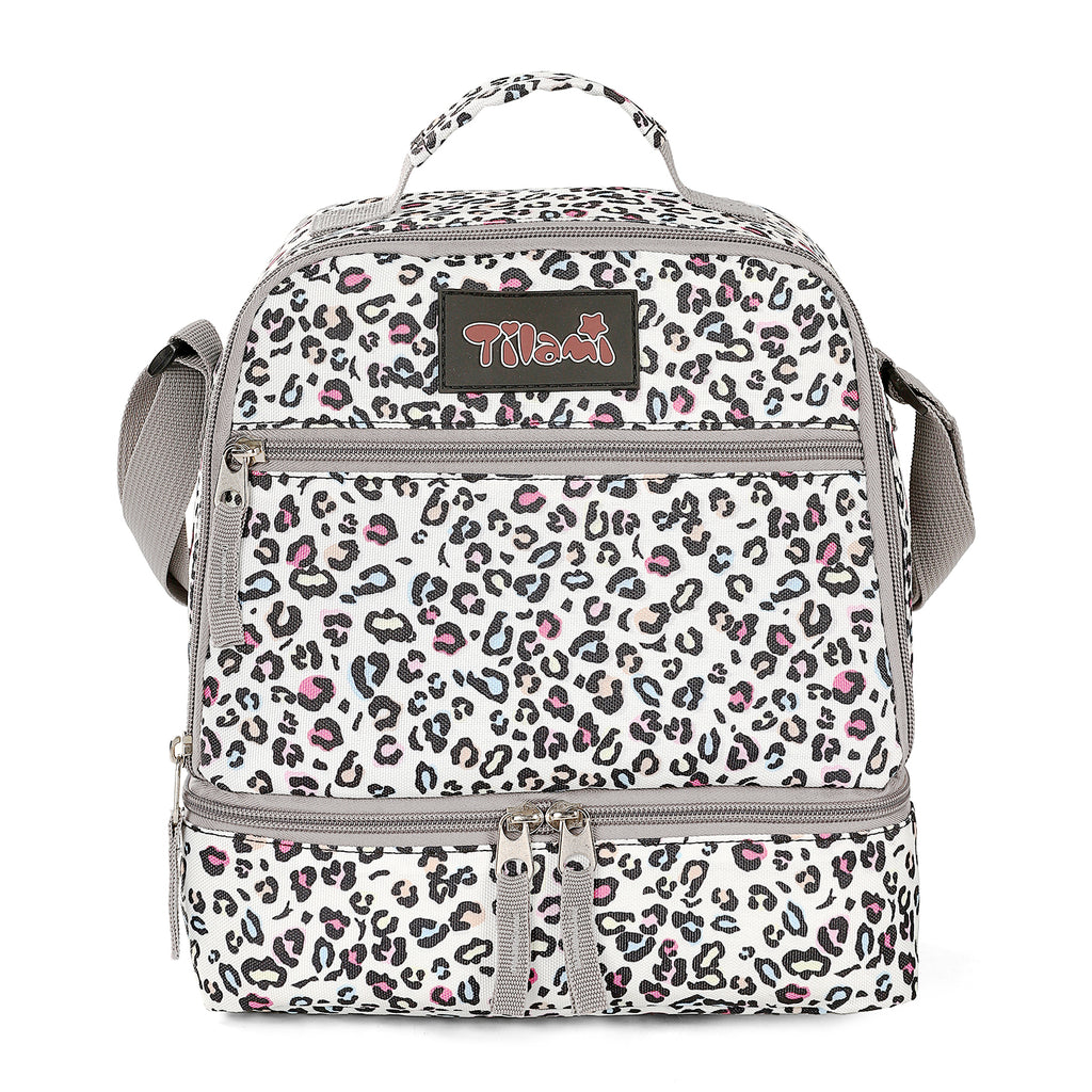 Tilami Leopard Print Kids Lunch Bag Waterproof Cooler Bag