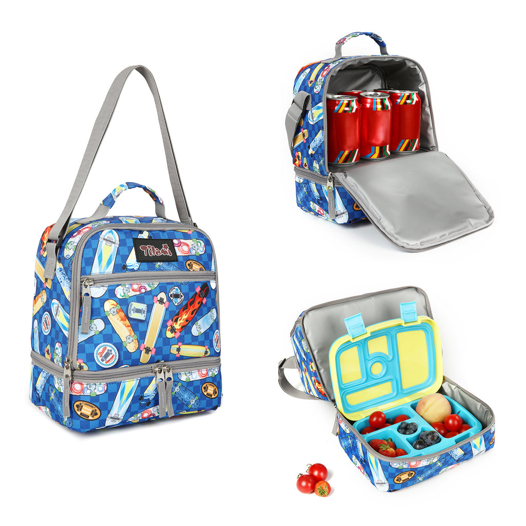 Tilami Skater Board Kids Lunch Bag Waterproof Cooler Bag