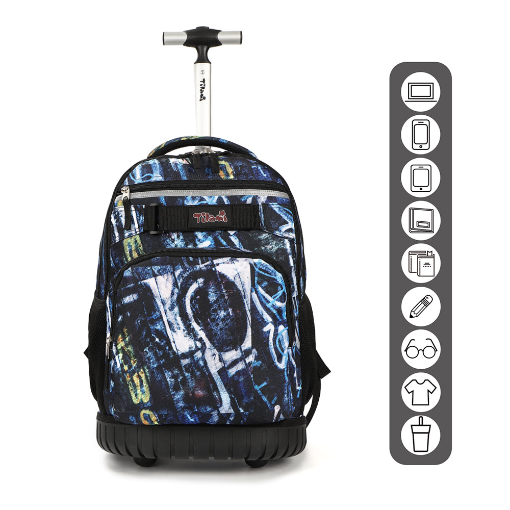 Tilami Space Exploration 18 inch Rolling Backpack